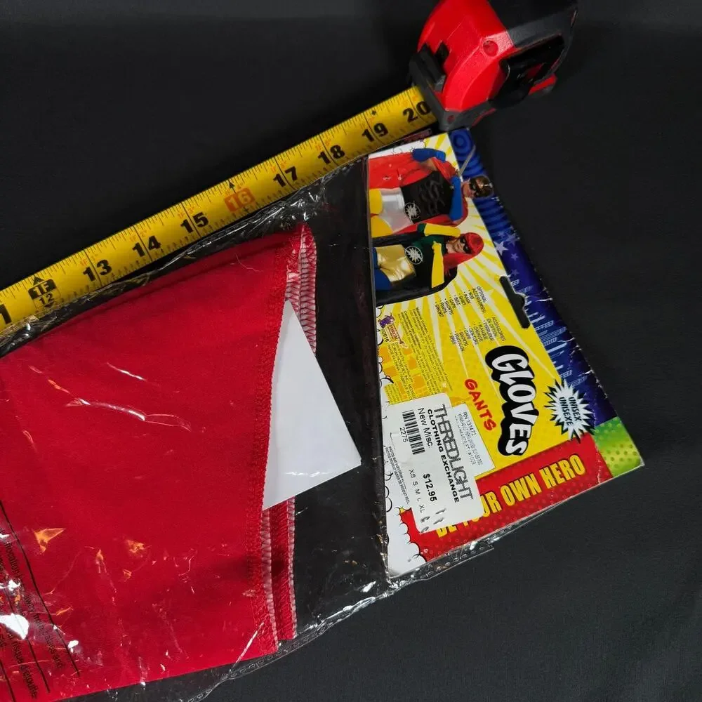 Red Gloves Costume Accessory 1 Size Fits Cosplay Spirit Halloween Red Hero Cuff